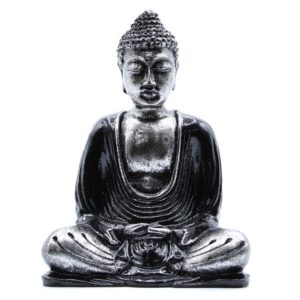 Figura Buda Negro Gris Plata